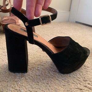 Topshop black platform heeled sandal
